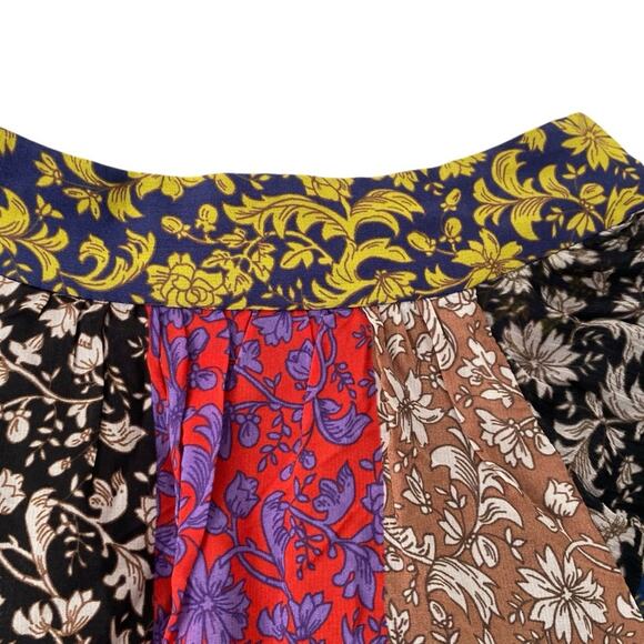 Alice + Olivia Prija Wide Sleeve Blouse bohemian size XS Green Red Blue - Picture 7 of 11